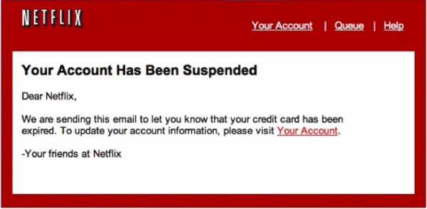 Netflix phishing example